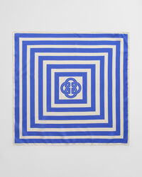 Lenço de seda com estampado às riscas