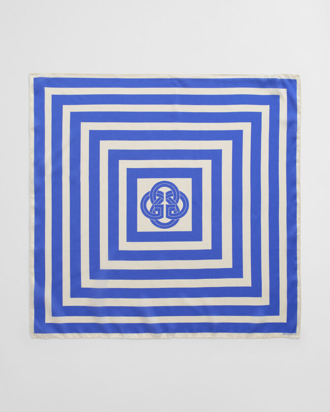 Lenço de seda com estampado às riscas