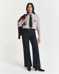 Calças de ganga formais com corte evasê