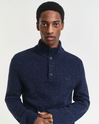 Camisola de malha Nepps com botões parciais em mistura de lã