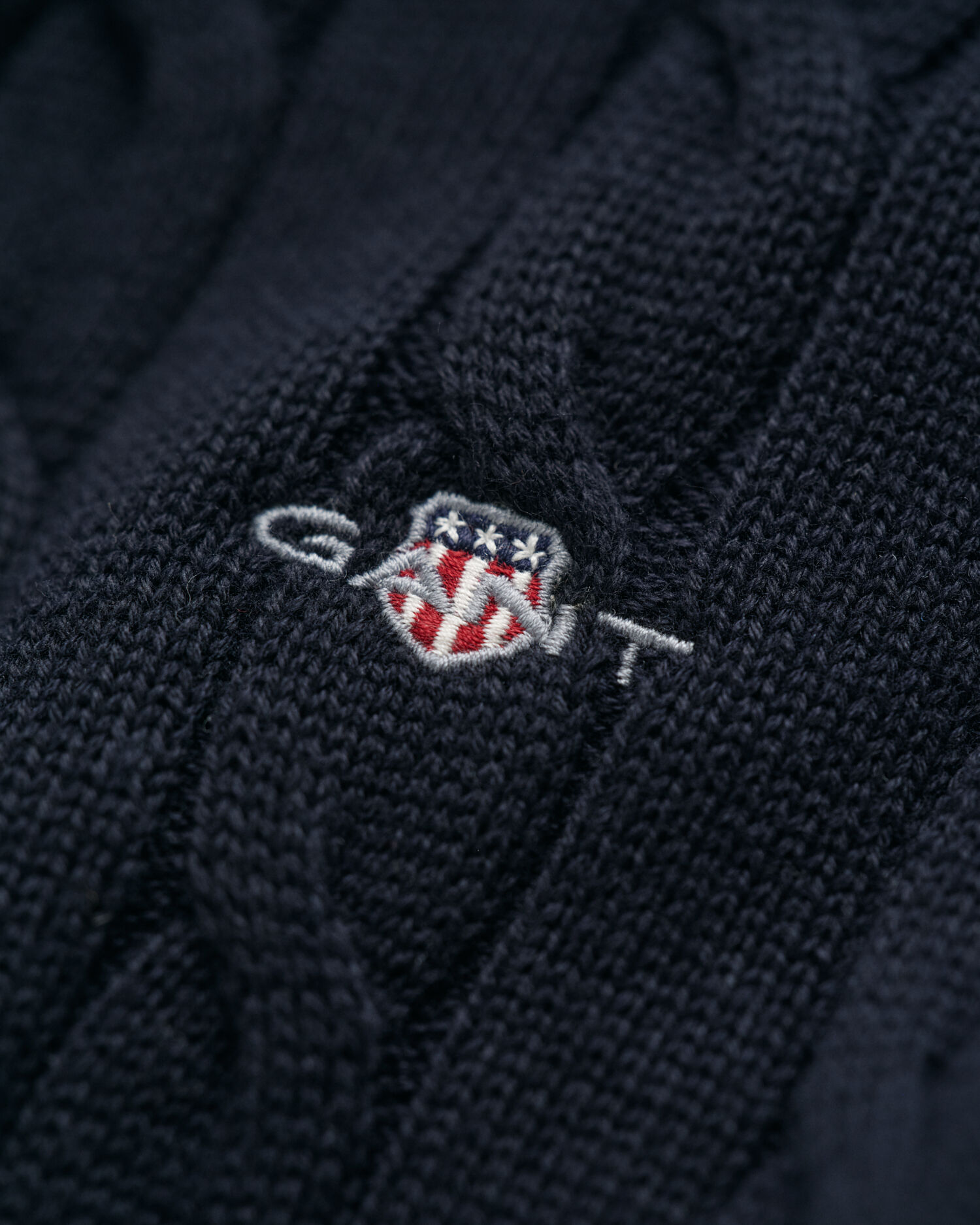 Camisola de malha entrançada de algodão com meio fecho de correr Teens