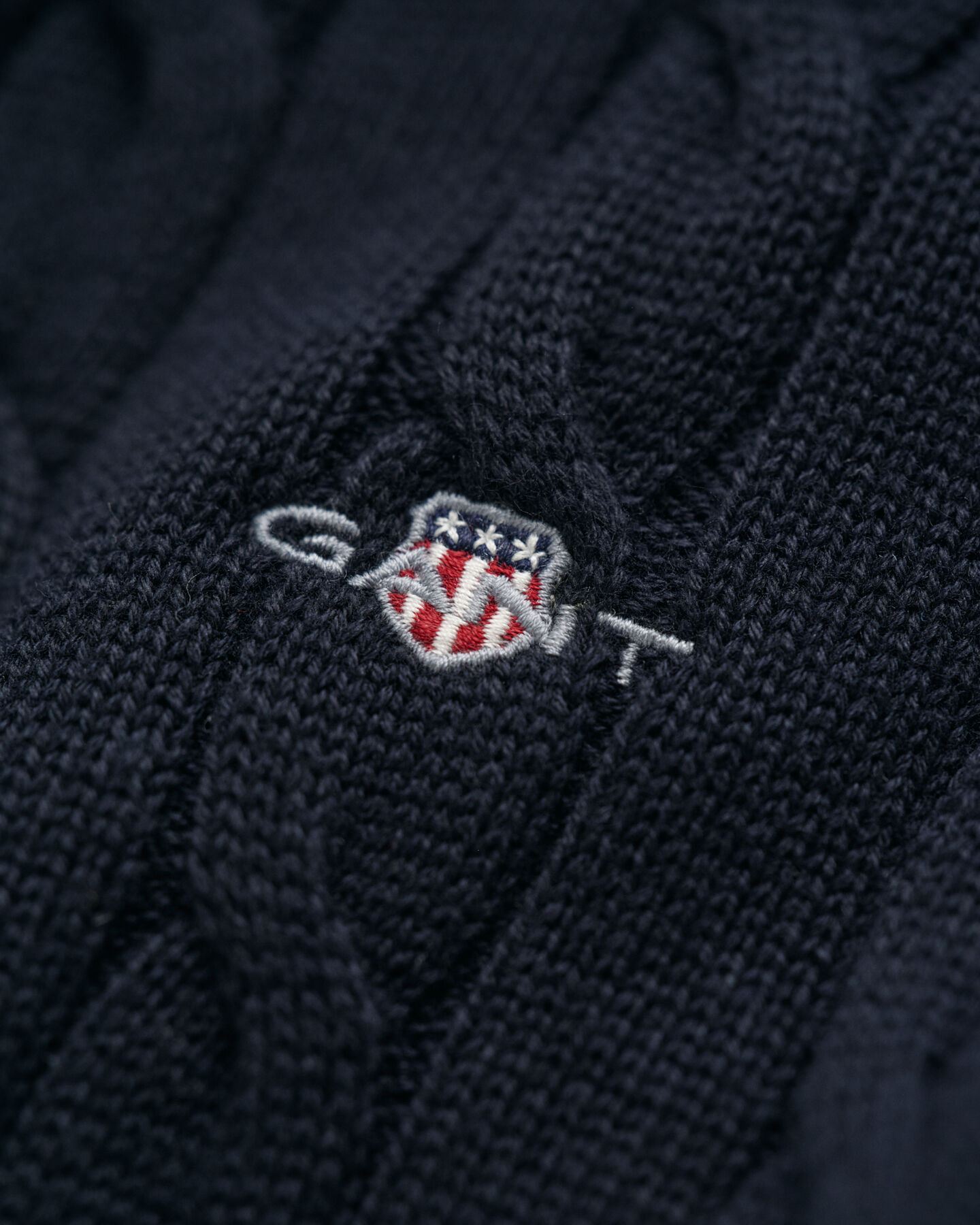 Camisola de malha entrançada de algodão com meio fecho de correr Teens