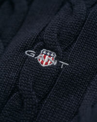 Camisola de malha entrançada de algodão com meio fecho de correr Teens