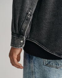 Camisa de ganga Heavy Washed oversized