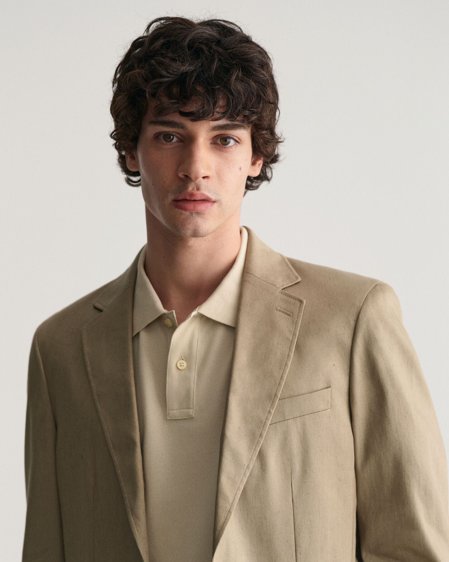 Blazer de fato em linho e algodão