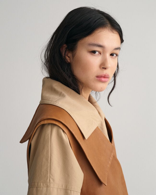 Colete em pele desconstruído