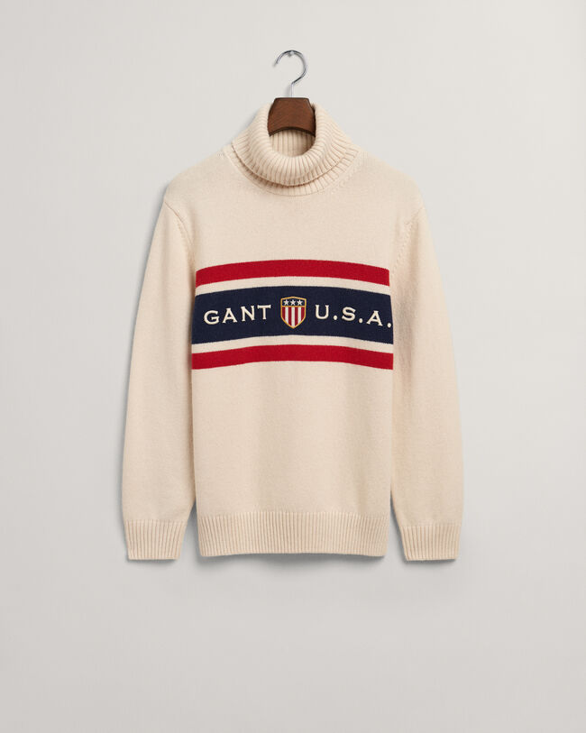 Pulover com gola dobrada Banner Shield