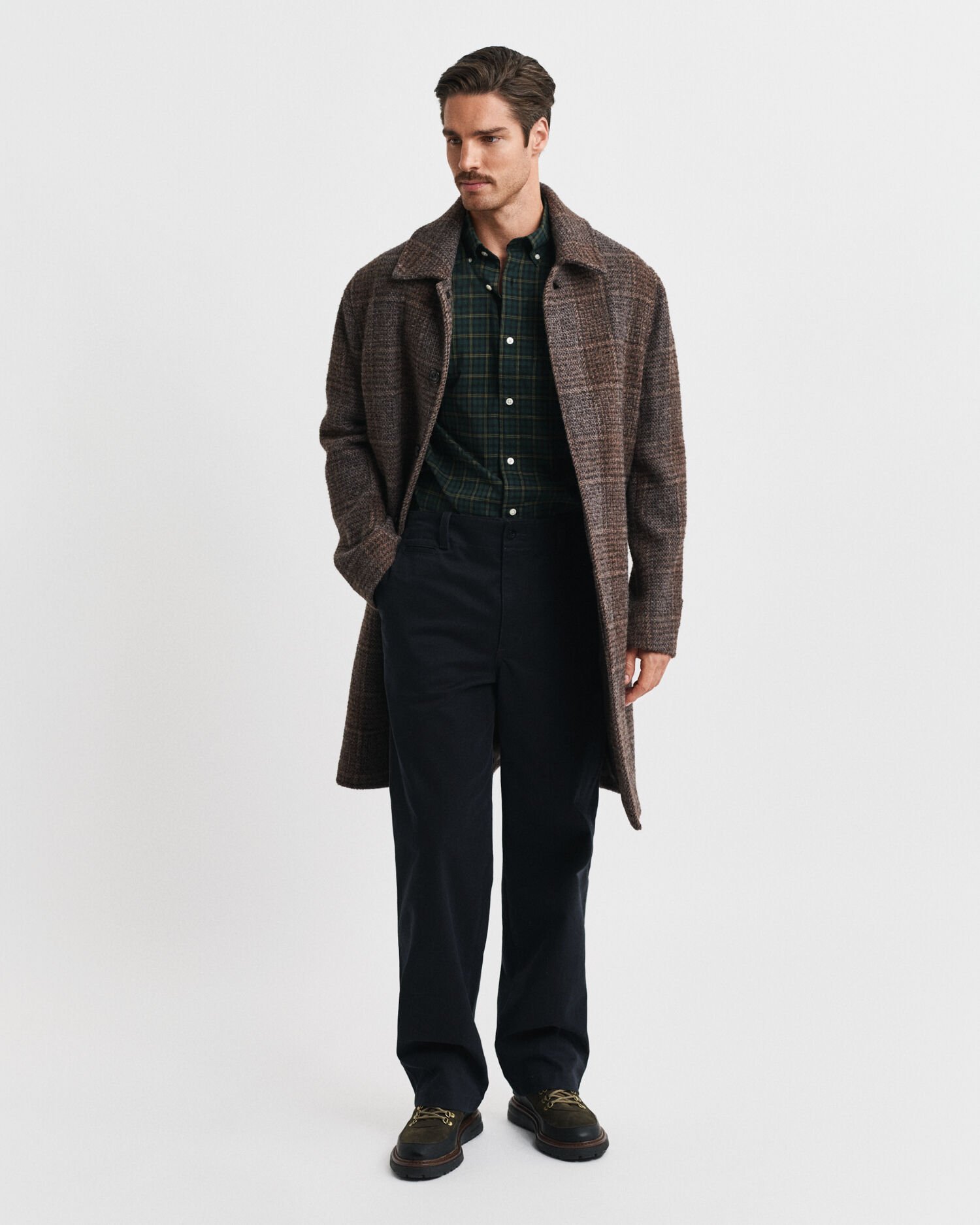 Camisa em popelina com padrão de xadrez Classic regular fit