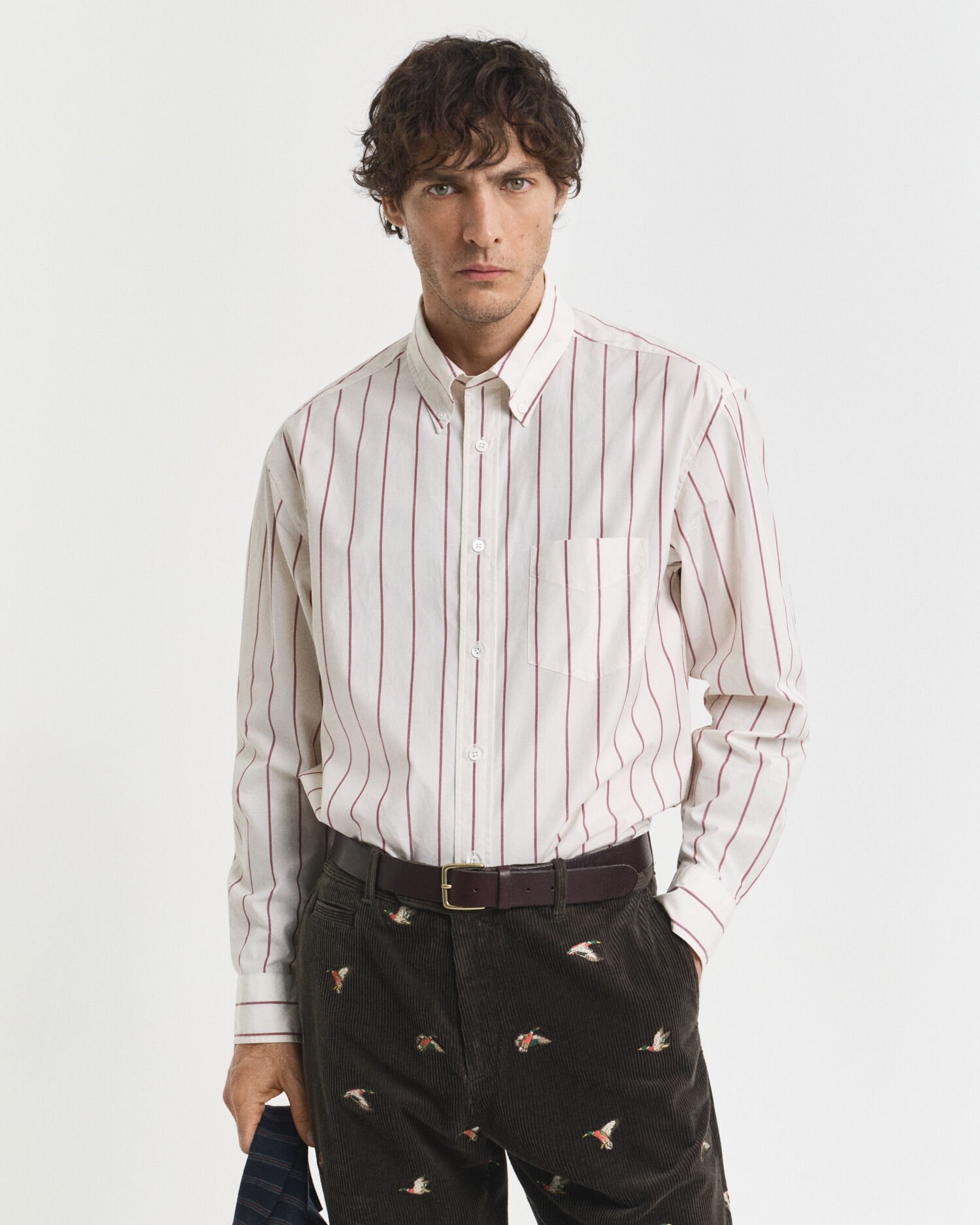 Camisa Heritage Poplin às riscas relaxed fit