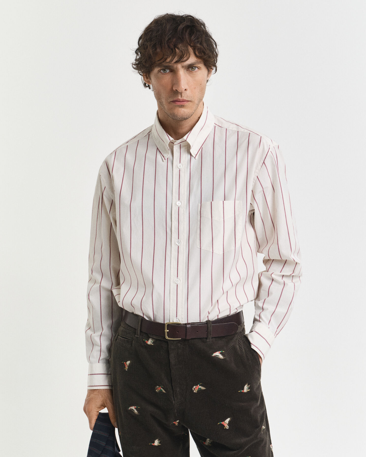 Camisa Heritage Poplin às riscas relaxed fit