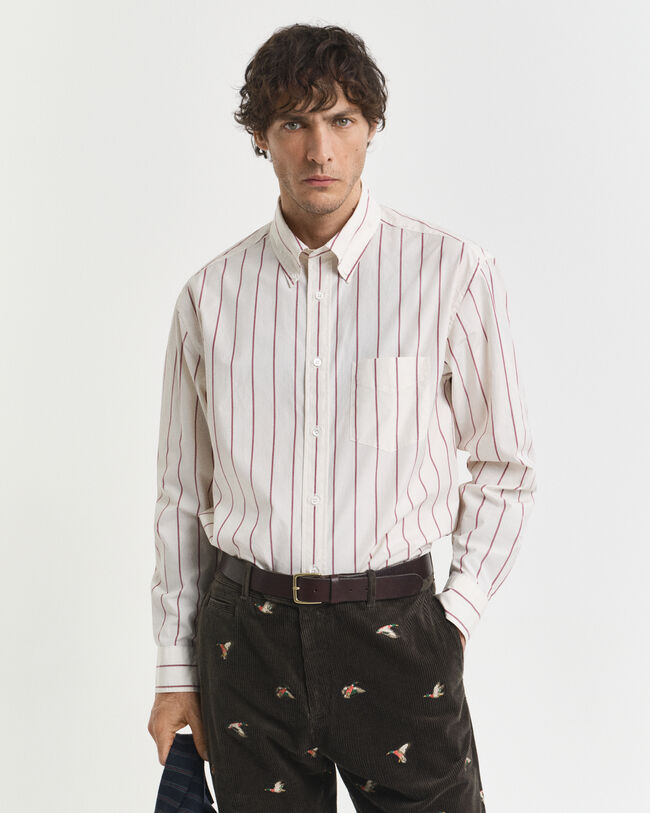 Camisa Heritage Poplin às riscas relaxed fit