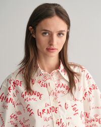 Camisa de manga curta com estampado Text relaxed fit