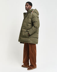 Blusão de penas de comprimento médio grosso