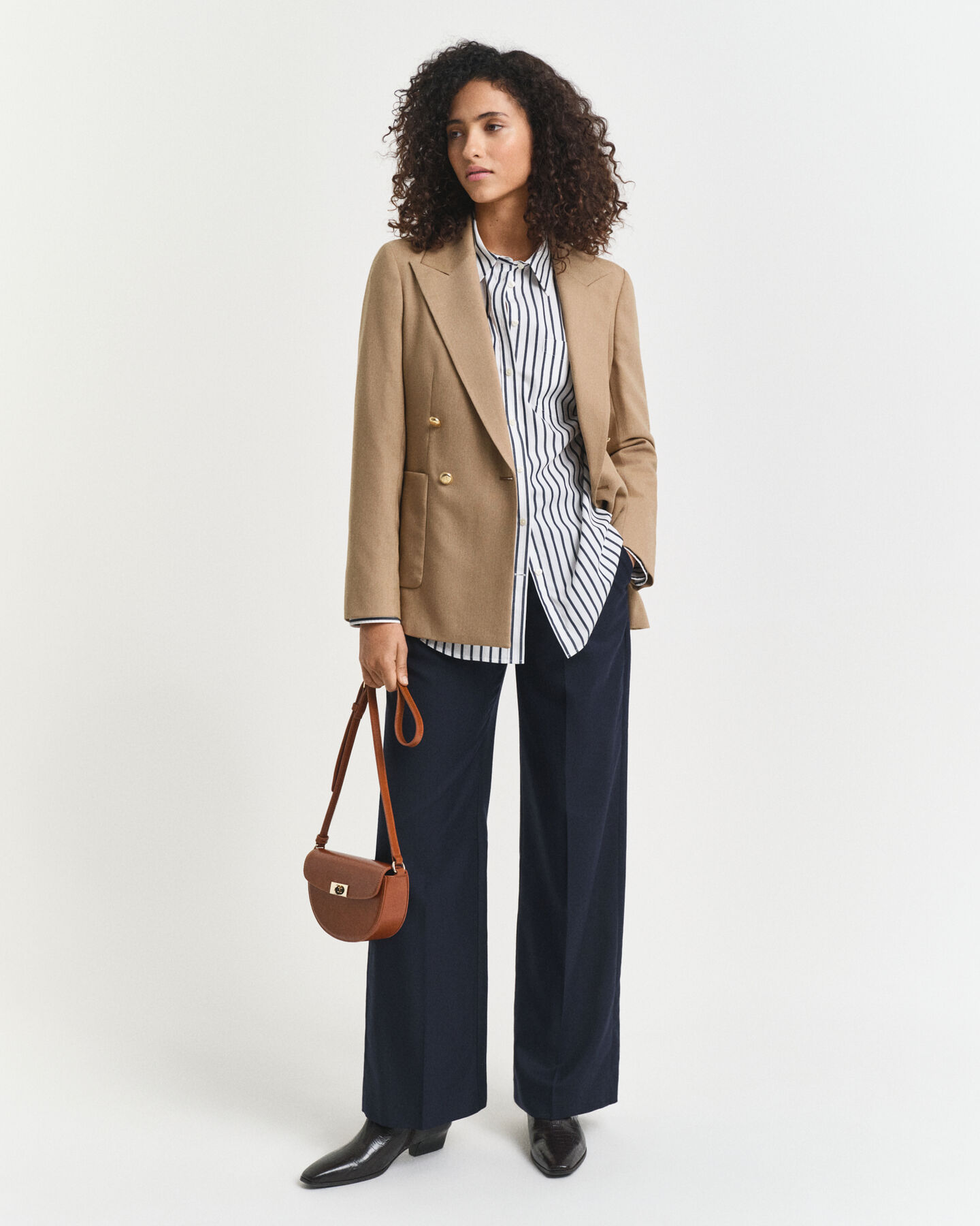 Camisa em popelina às riscas Classic relaxed fit