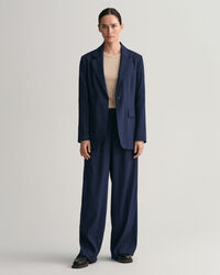 Calças em linho com elastano com perna larga