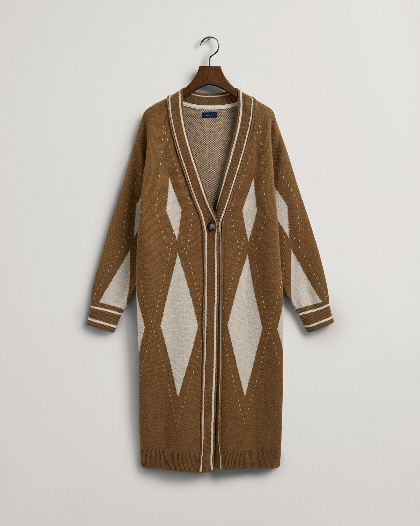 Casaco de malha comprido Argyle