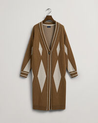 Casaco de malha comprido Argyle