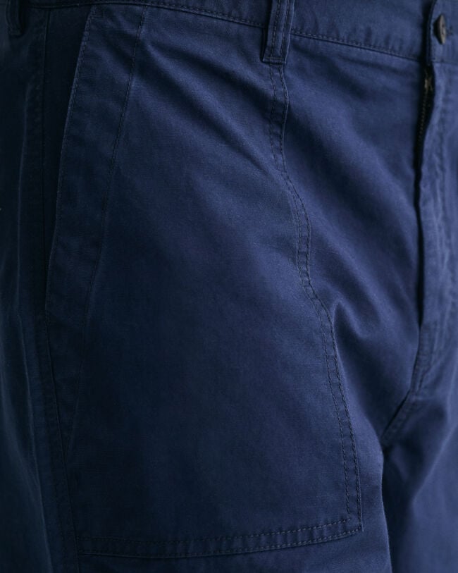 Calções de linho e algodão regular fit