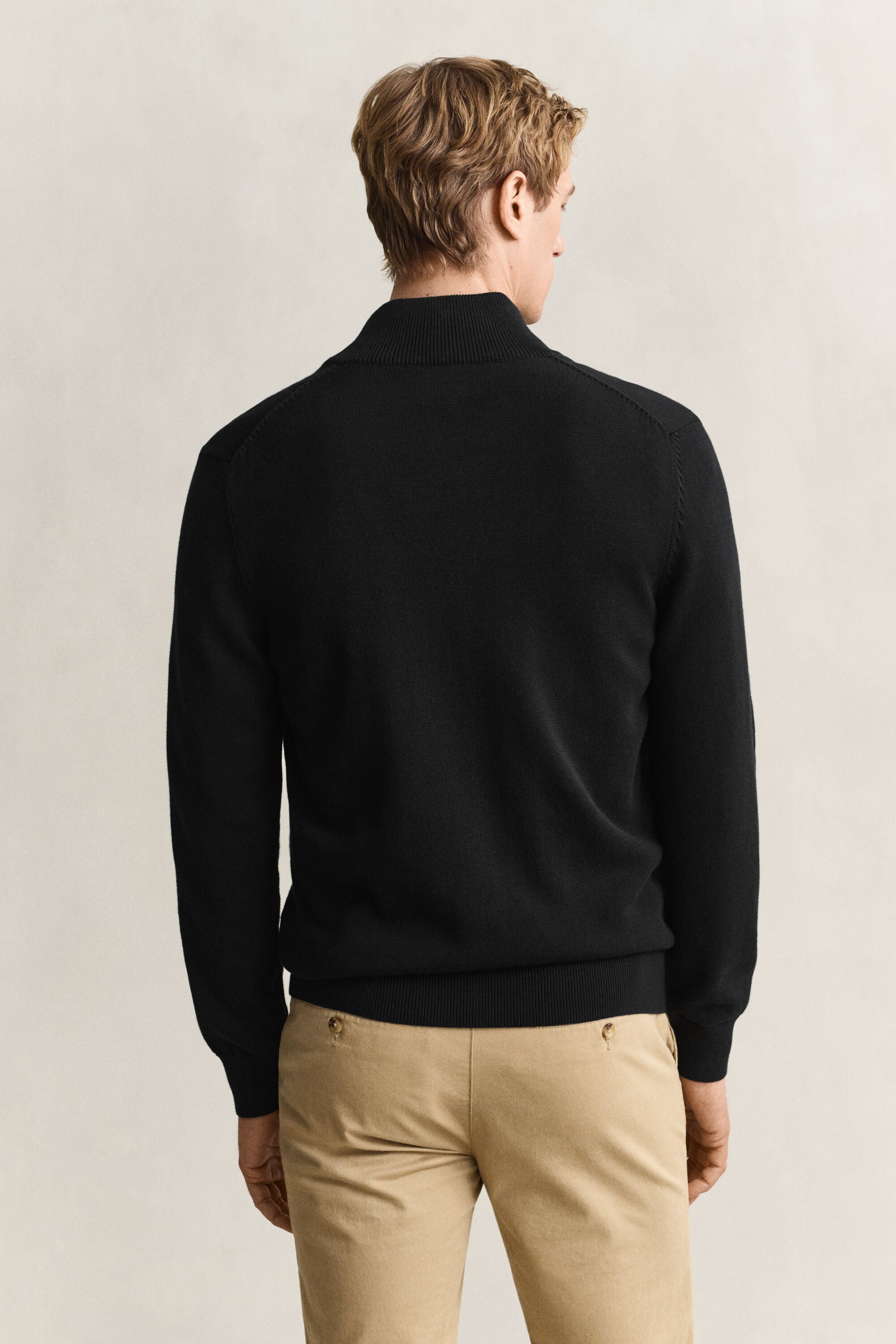 Casaco de malha com fecho de correr Casual Cotton