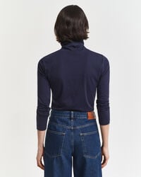 Top com gola alta em algodão leve