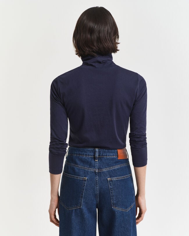 Top com gola alta em algodão leve