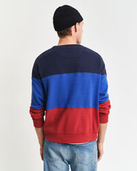 Sweatshirt com decote redondo e bloco de cor