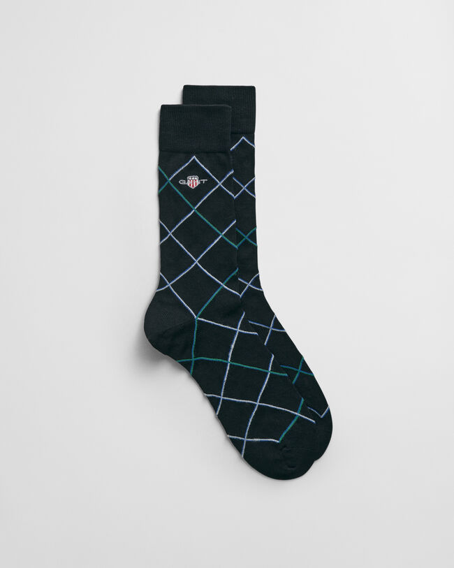 Meias com padrão de xadrez Shield