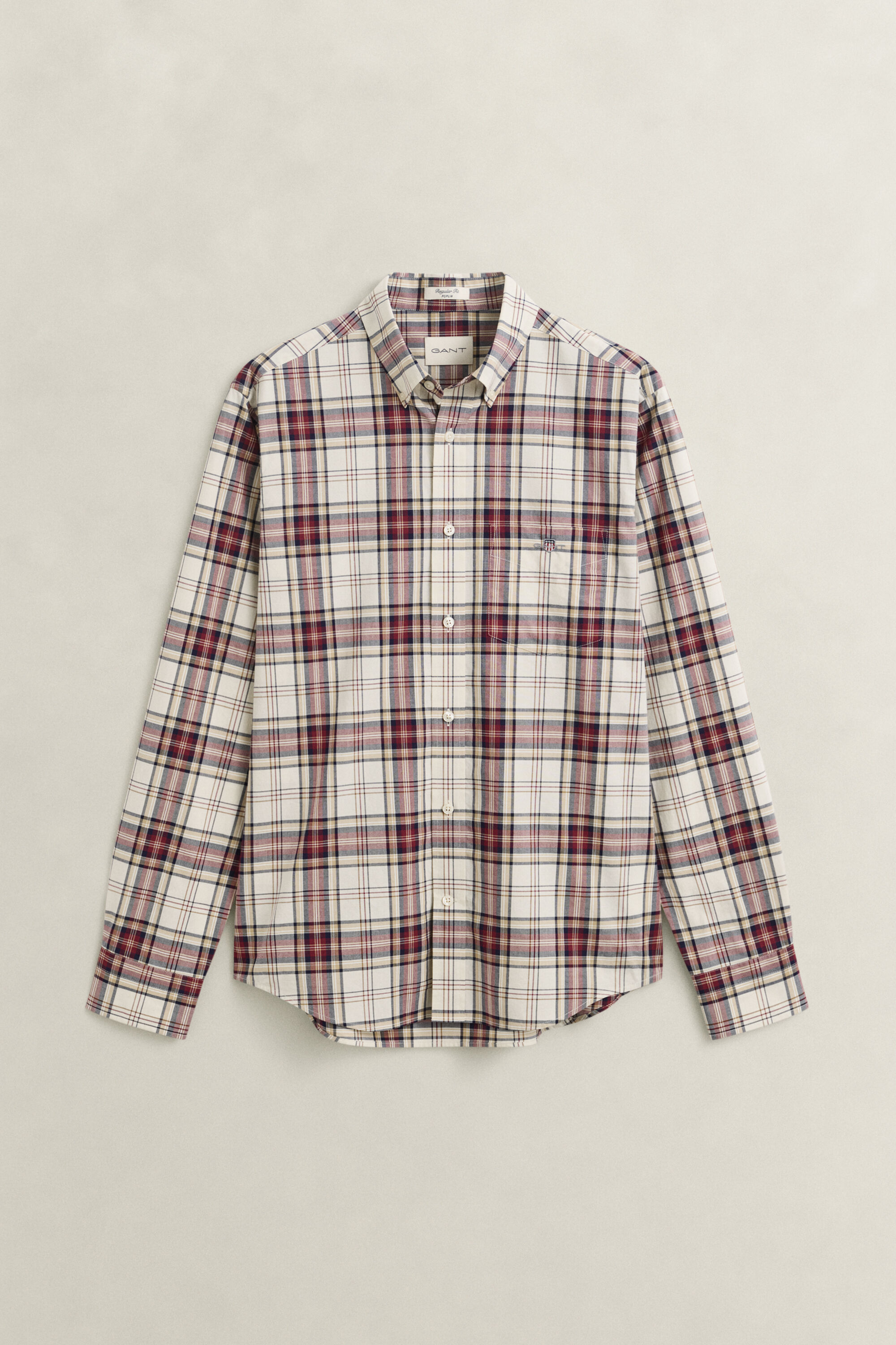 Camisa de popelina com padrão de xadrez