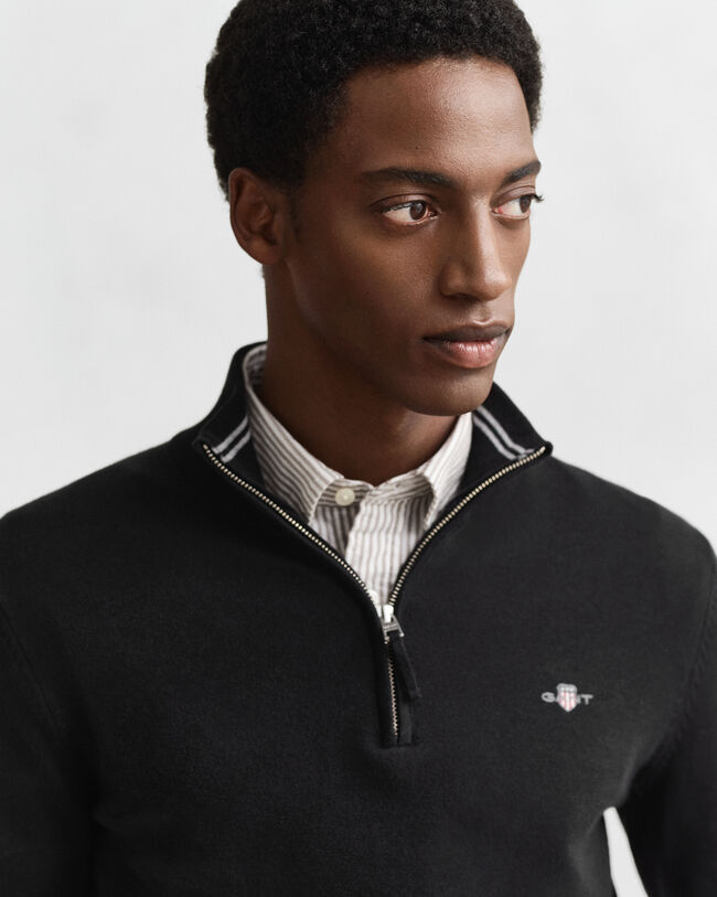 Sweatshirt com meio fecho em algodão clássico