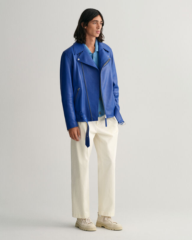 Casaco de couro colorido