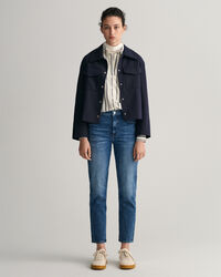 Camisa em voile de algod&atilde;o Rope regular fit