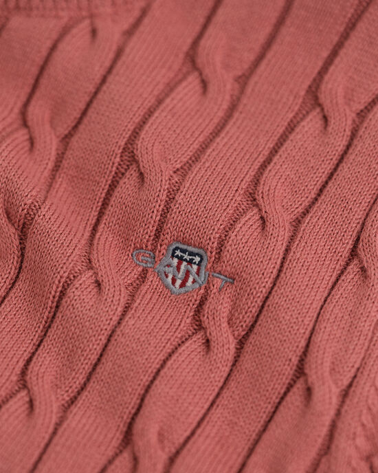 Camisola de malha entrançada em algodão com elastano de manga curta Teen Girls