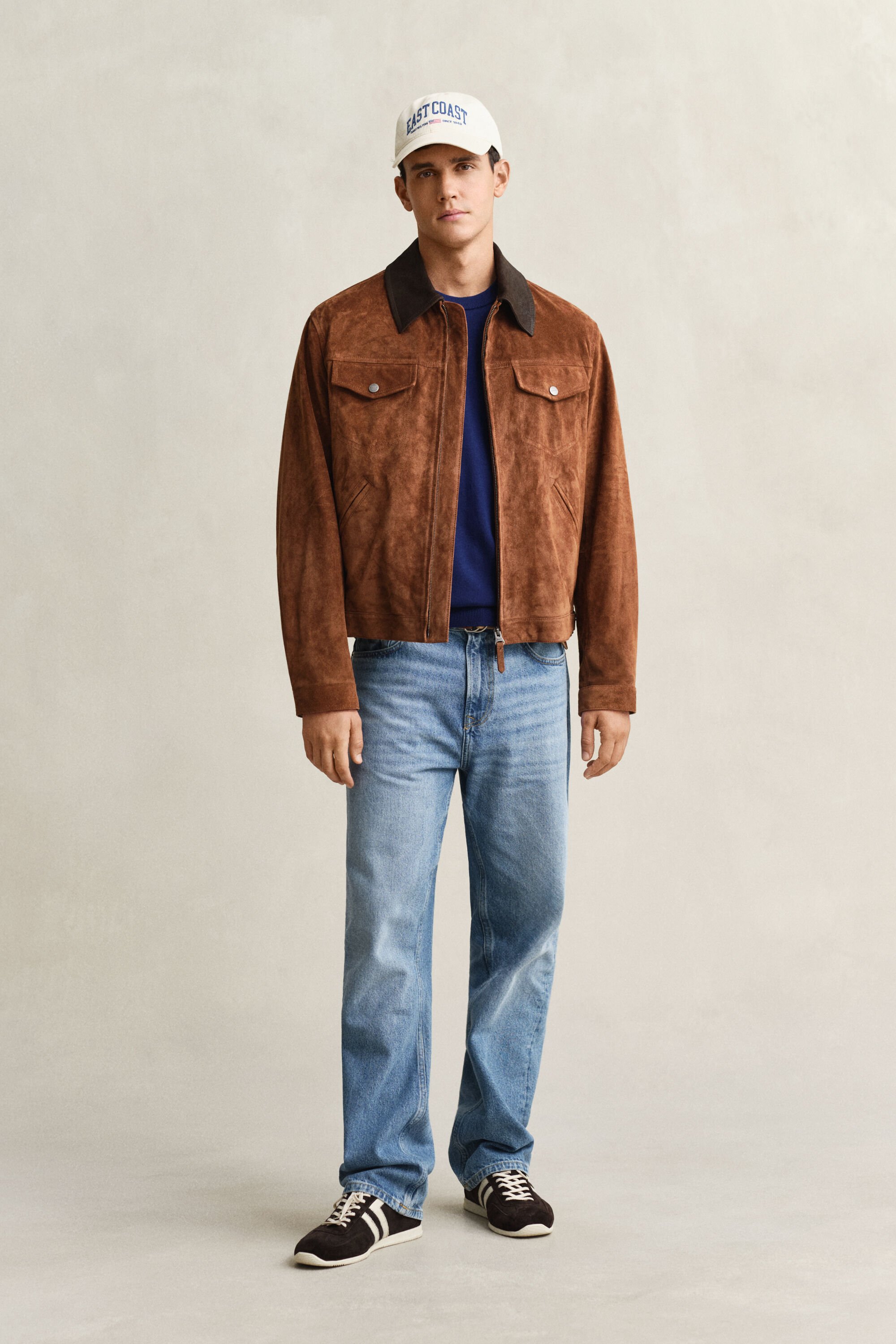 Camisola de malha com decote redondo em algodão