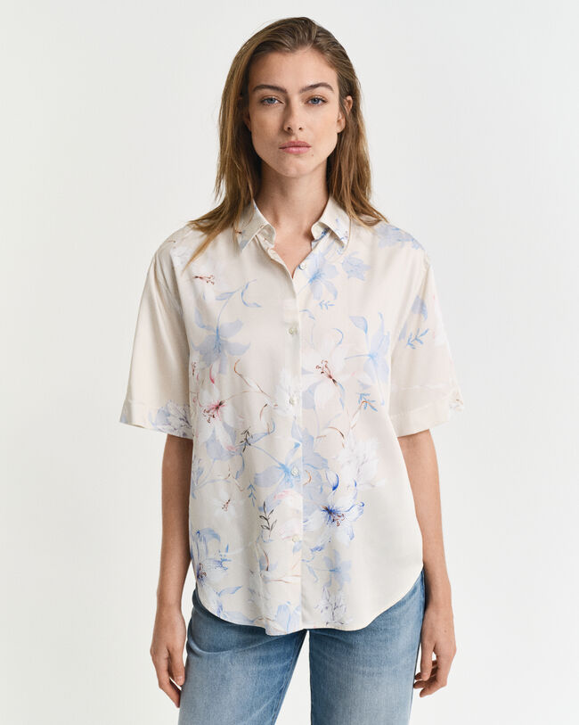 Camisa de manga curta com estampado floral regular fit