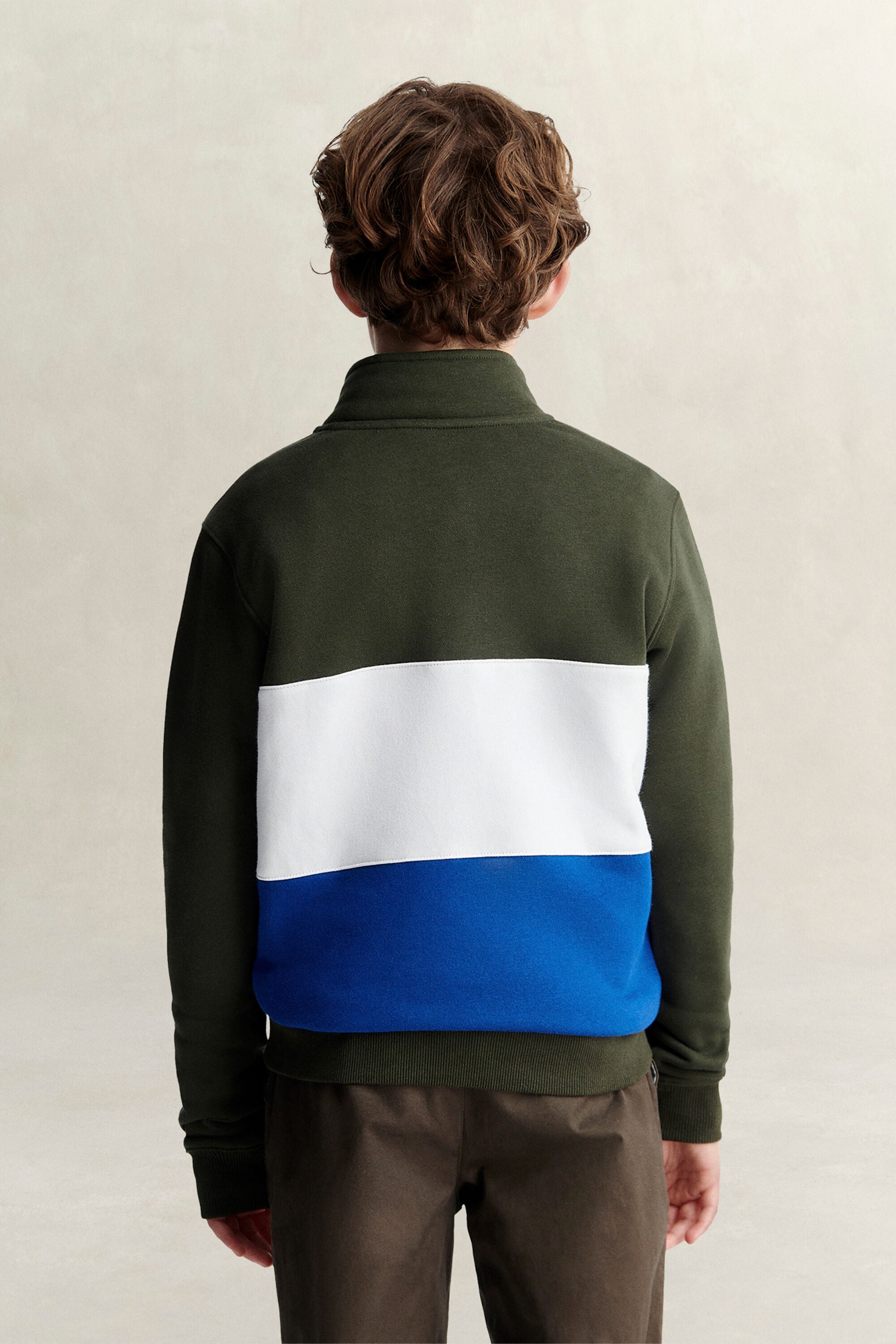 Sweatshirt com meio fecho de correr e bloco de cor Teen Boys