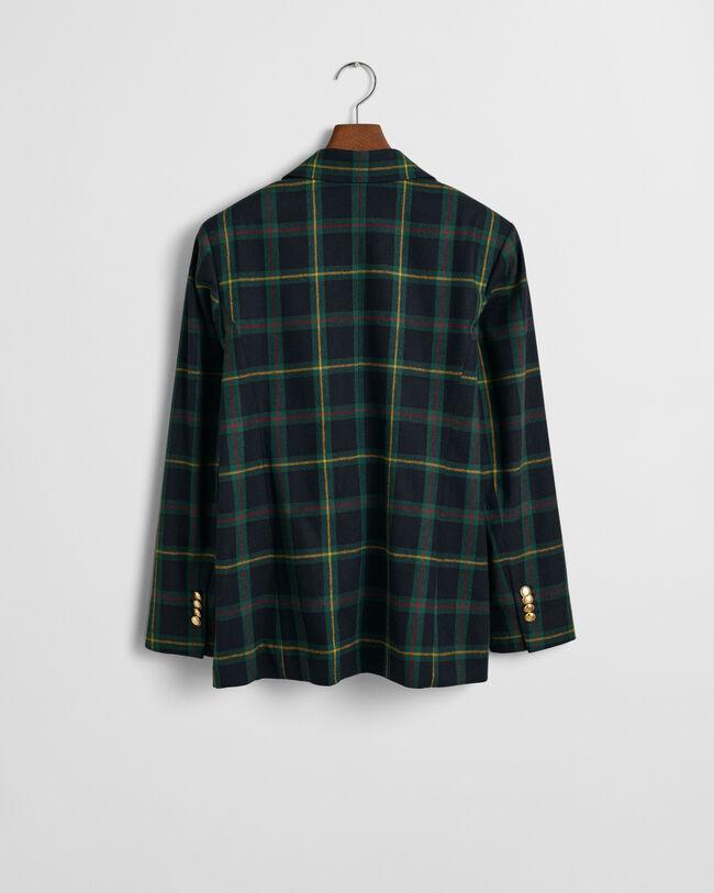 Blazer de fato com padrão de xadrez regular fit