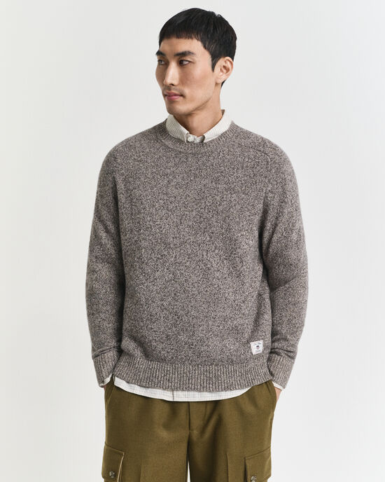 Camisola de malha com decote redondo em mistura de l&atilde; Moulin&eacute;