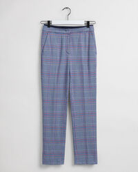 Calças cigarette em jersey axadrezado