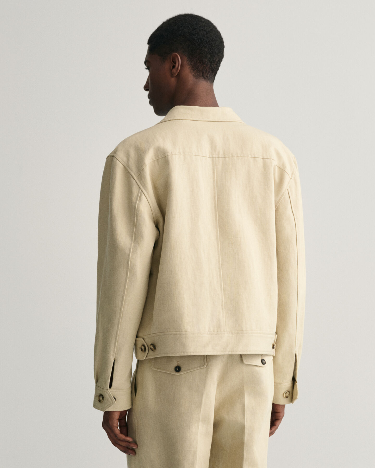 Casaco de fato em linho e algodão relaxed fit