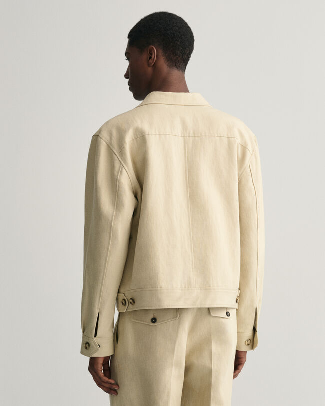 Casaco de fato em linho e algodão relaxed fit