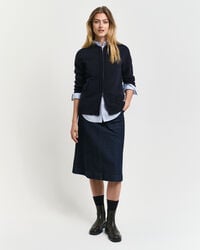 Sweatshirt com capuz e fecho em lã extrafina