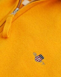 Camisola de malha com meio fecho em lã extrafina