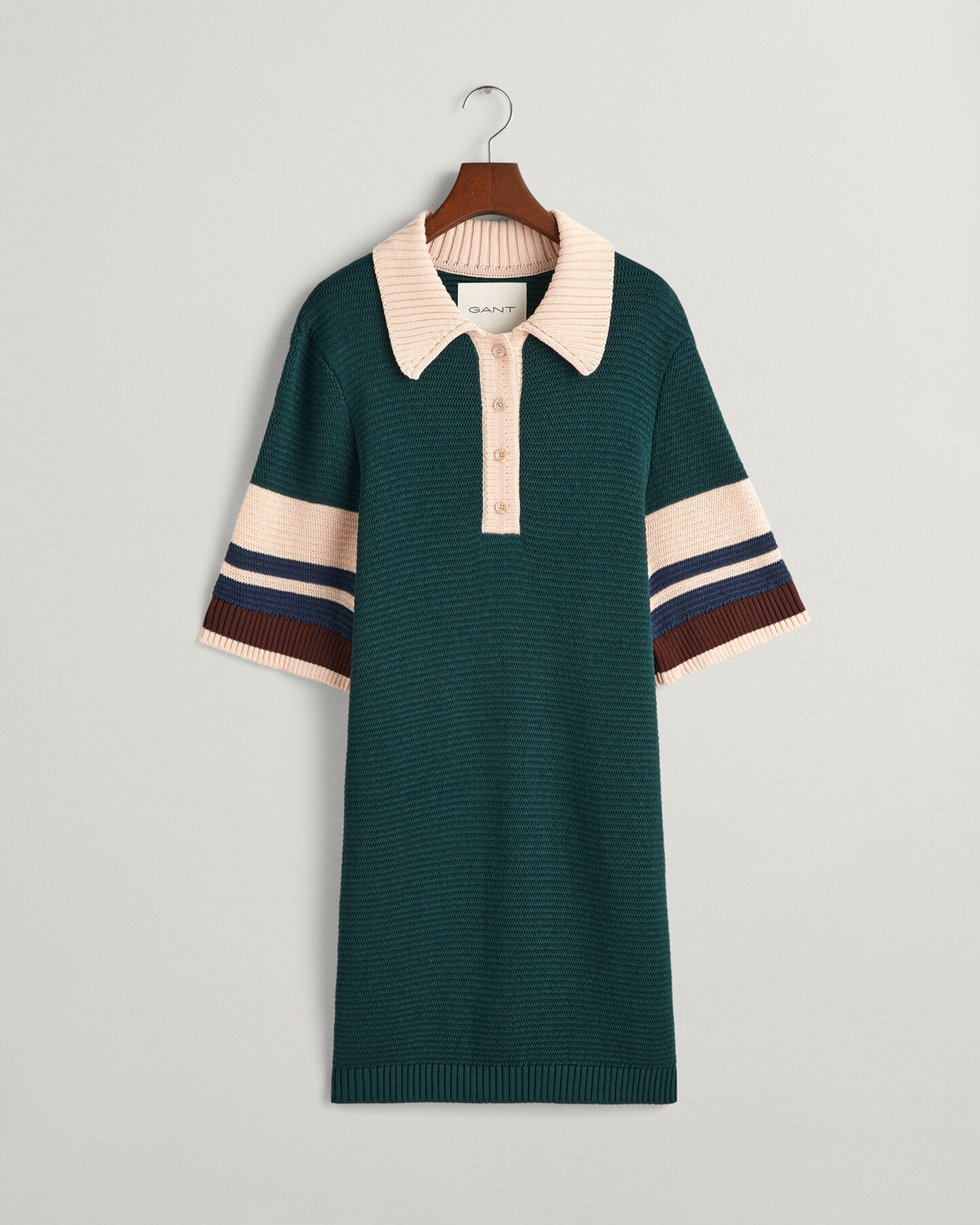 Vestido mini estilo polo em malha