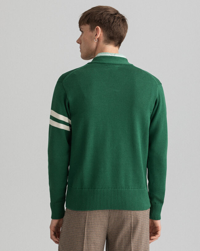 Sweatshirt com decote em V Collegiate