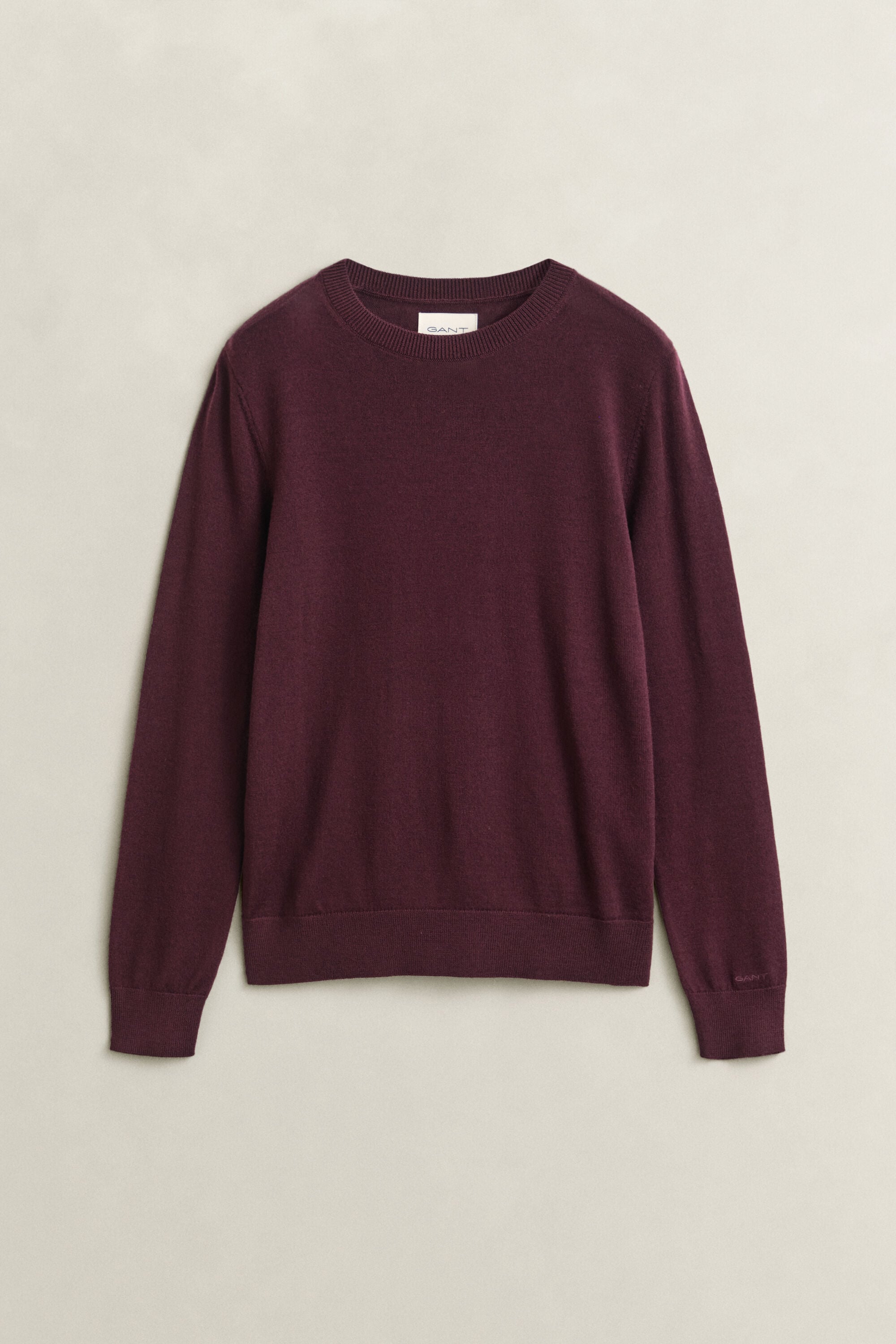 Camisola de malha com decote redondo em lã de merino extrafina