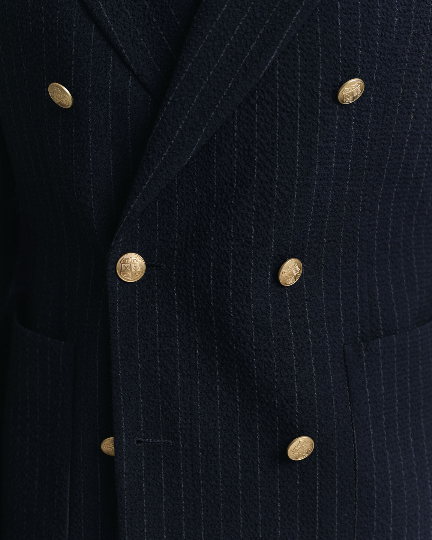 Blazer Club &agrave;s riscas Seersucker slim fit