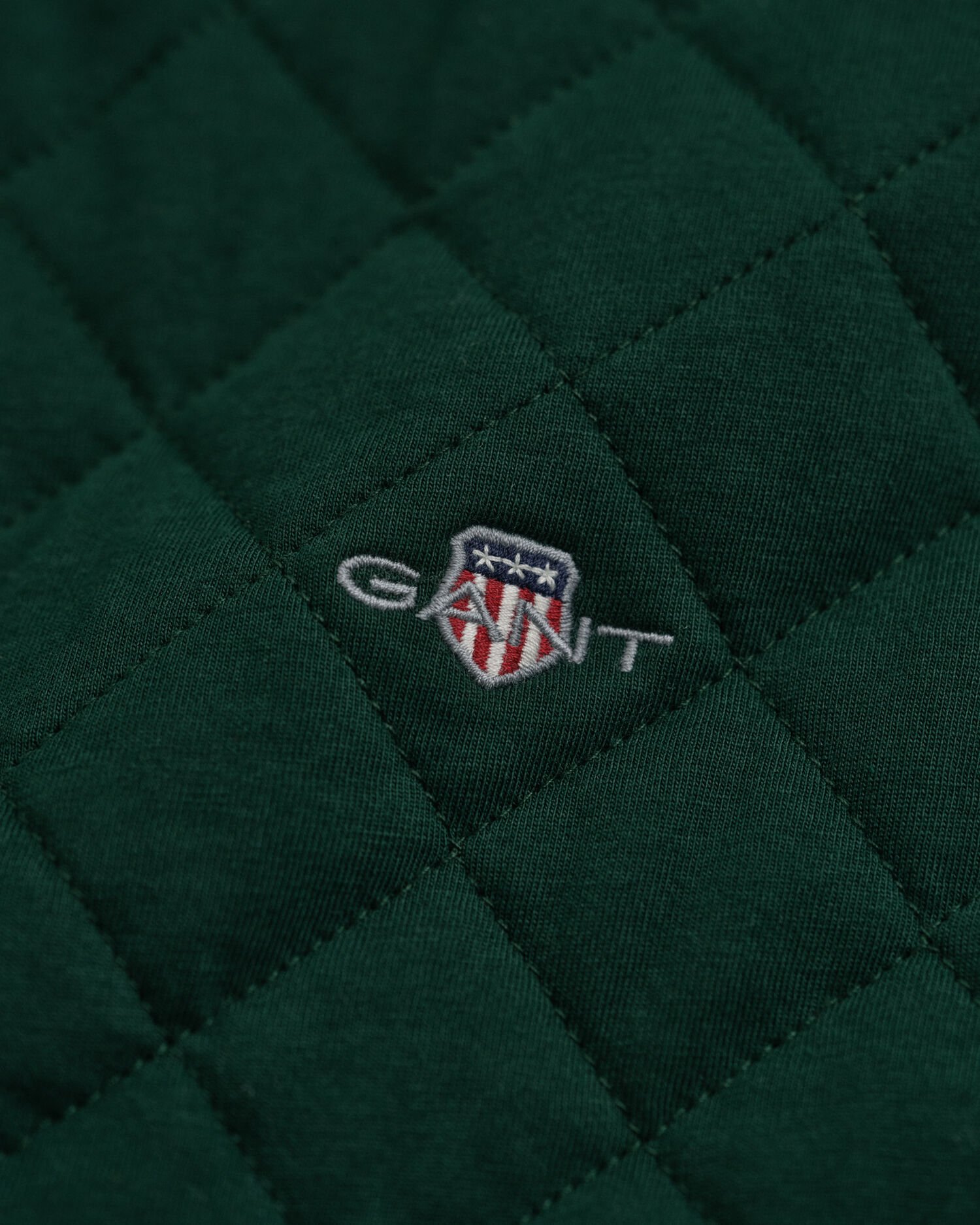 Sweatshirt acolchoada com fecho de correr e colarinho em bombazina