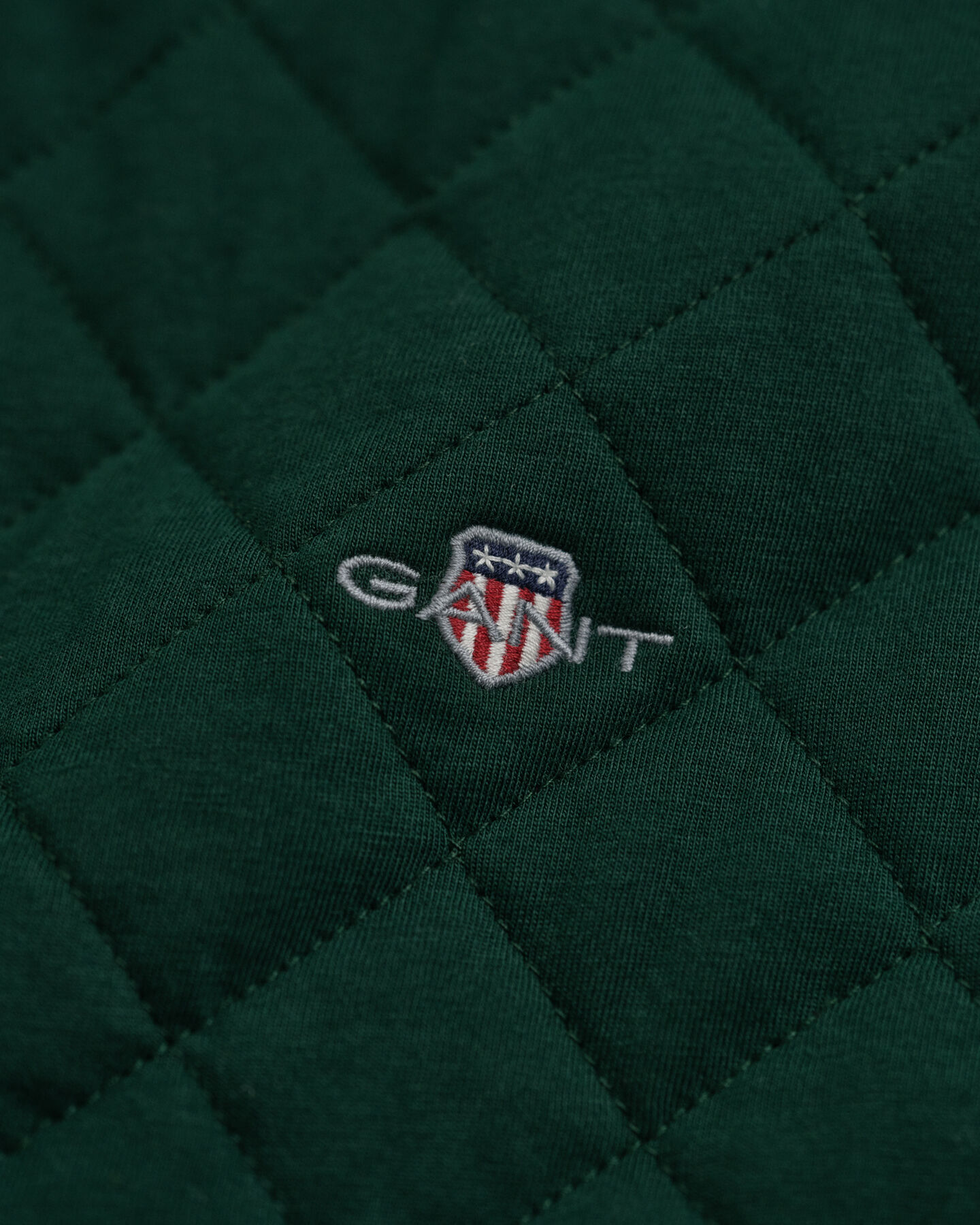 Sweatshirt acolchoada com fecho de correr e colarinho em bombazina