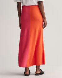 Saia de malha com bloco de cor