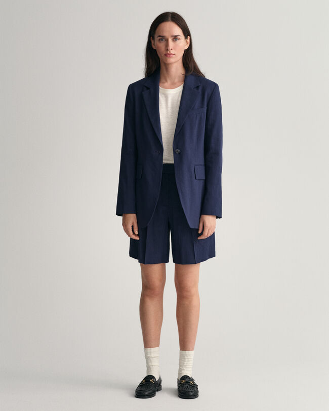 Calções de linho com elastano